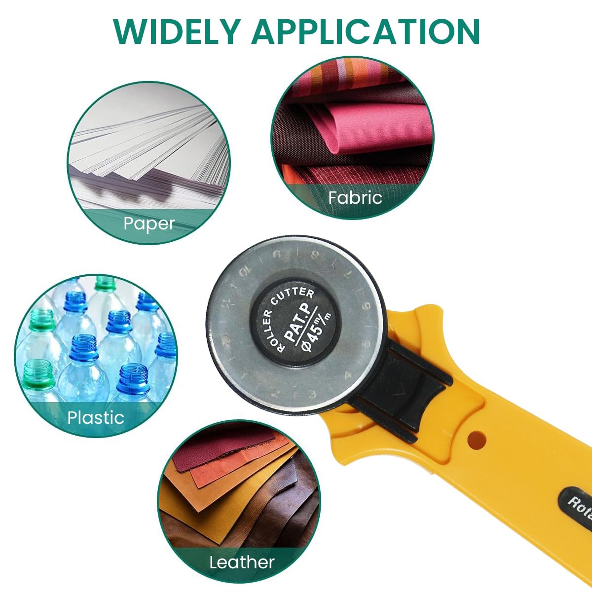 Serplex® DIY Quilting Rotary Cutter Set with 5 Replacement Cutter Blades, Ruler, A4 Size Cutting Mat & Storage Bag Beginners Quilting Tools for Sewing, Quilting, Patchworking Crafts Serplex® DIY Quilting Rotary Cutter Set with 5 Replacement Cutter Blades, Ruler, A4 Size Cutting Mat & Storage Bag Beginners Quilting Tools for Sewing, Quilting, Patchworking Crafts